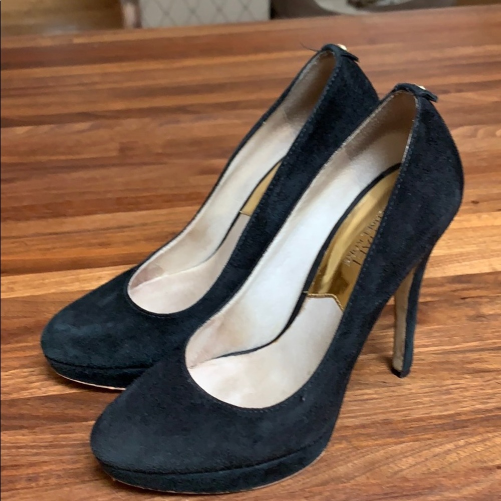Michael Kors platform black suede high heels￼